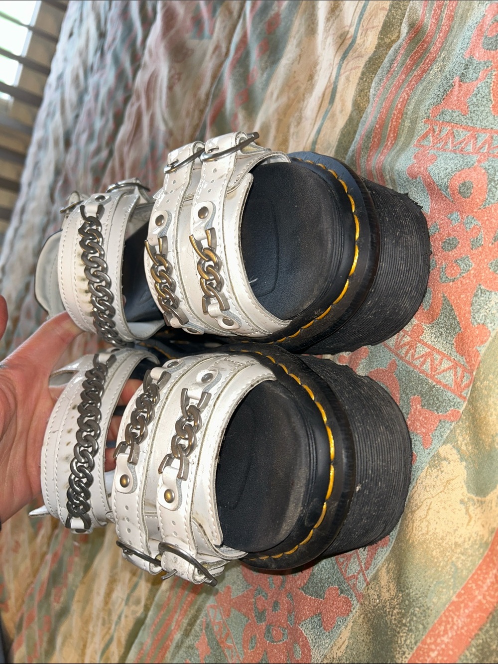 Dr. Martens White Chain-Detail Platform Sandals - Picture 10 of 10